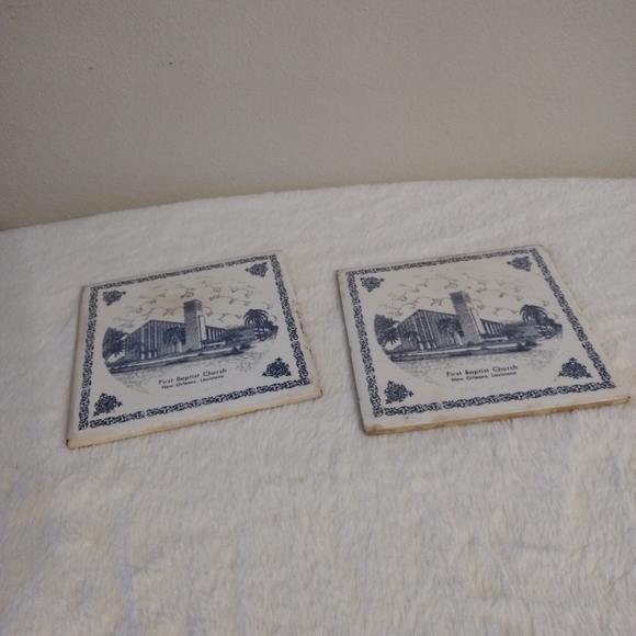 2 Frist Baptist Church of New Orleans Commemorative Ceramic Tiles 6" x 6" - Picture 2 of 9